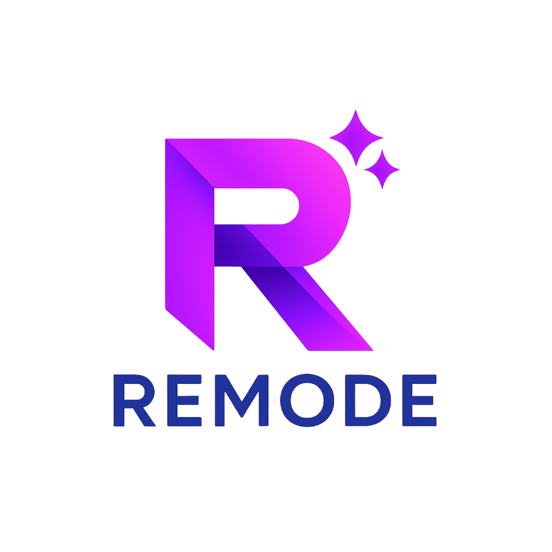 Remode logo with wordmark, transparent background